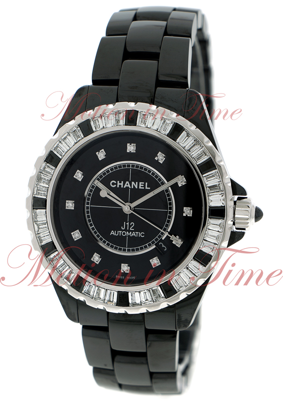 CHANEL J12 Diamond Automatic Watch in SS and Black Ceramic