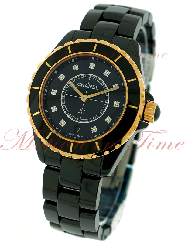Chanel J12 Black Ceramic Quartz Midsize Unisex Watch H2544
